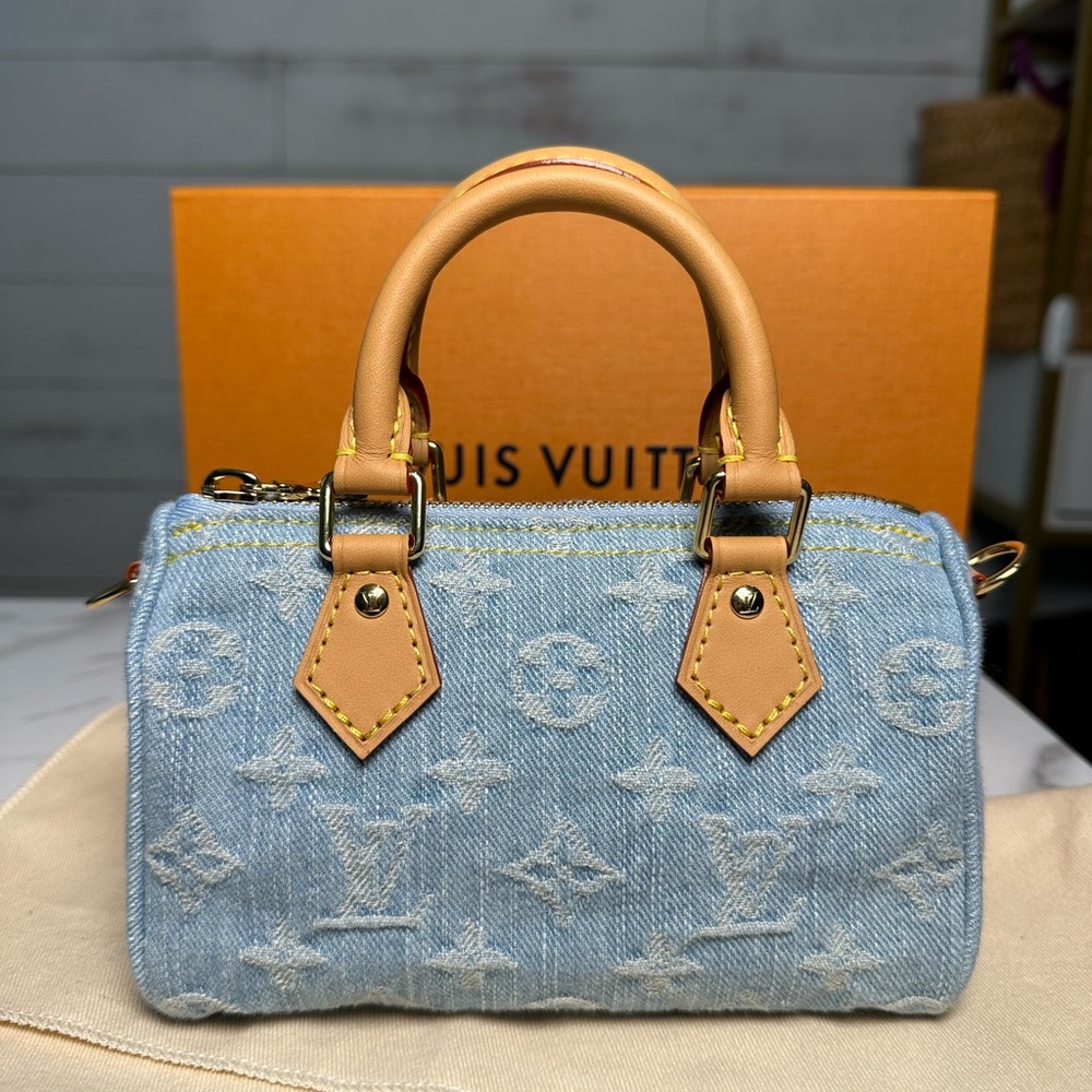 SOLD ❌❌❌Louis Vuitton Denim Nano Speedy NEW NEVER WORN - Picture 1 of 15